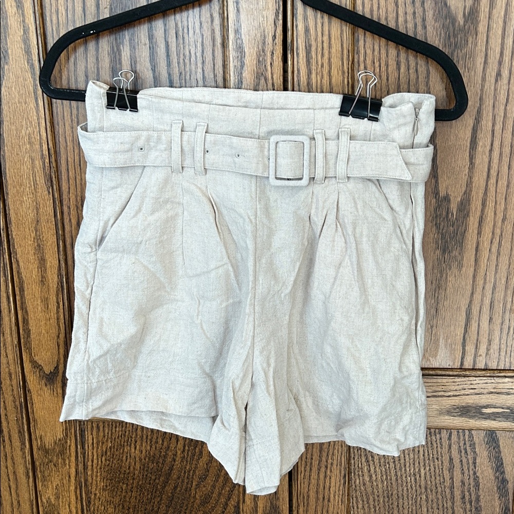 Abercrombie Belted Linen Shorts Small